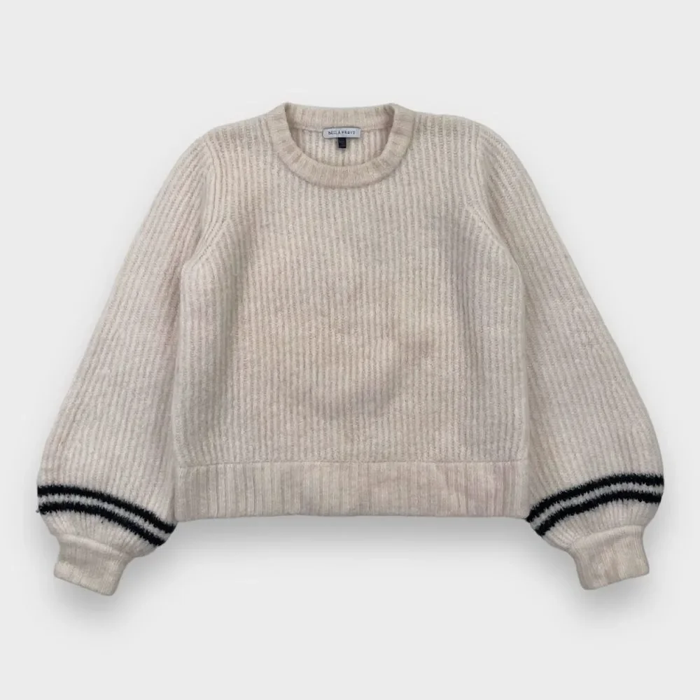 BELLA FREUD Hunky Dory Ribbed Knit Wool Sweater in Ivory Women's Size XS - Picture 4 of 14